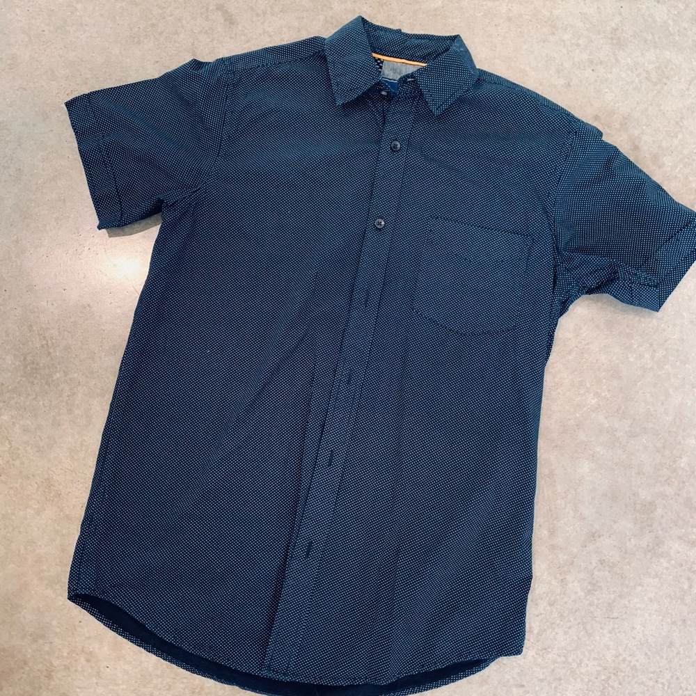 Mens Navy White polka Dot shirt Small